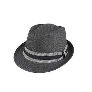 Premium Trilby Hats: YORK – Matt Toyo Trilby Hat with Herringbone Ribbon Band