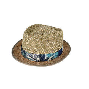 Rigby Hemp and Viscose Braid Trilby Hat with Cork Brim and Cotton Band