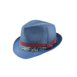 Premium Trilby Hats: Avenel Trilby Hat – Lightweight Woven Polyester with Bird Print Cotton Band