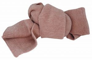 Premium Scarves: Acrylic Purl Knit Scarf with Ribbed Ends