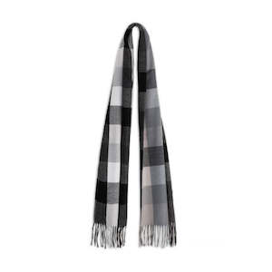 Premium Scarves: Avenel Piper Wide Check Brushed Scarf with 8cm Fringe