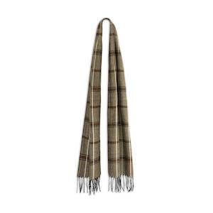 Ollie – Brushed Acrylic Check Scarf with 8cm Fringe End