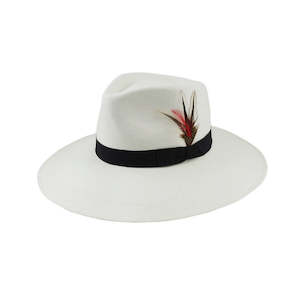 Premium Panama Hats: Avenel Windsor Ecuadorian Grade 8 Cuenca Panama Hat with Band and Feather Trim