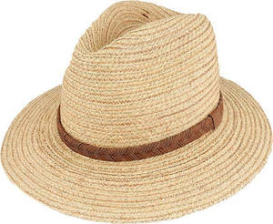 Premium Hats: Raffia Safari Hat with Braided Leather Band and UPF 50+ Sun Protection