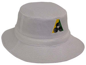 White Mesh Sports Hat with Green Undervisor – Lightweight Breathable Cap