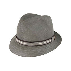 Men's Paper Trilby Hat with Earthy Tone Trim – Lightweight Summer Fedora