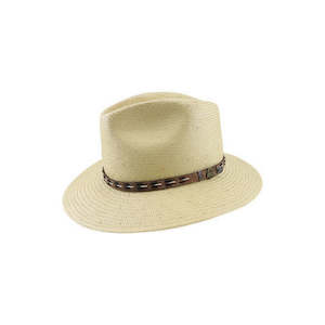 Premium Fedora Hats: Kane Toyo Fedora Hat with Leather Stitched Band and Signature Pin