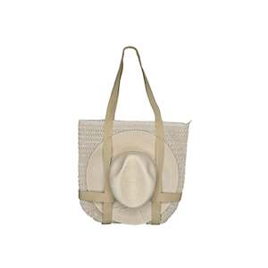 Maryknoll Women’s Braided Natural Fibre Fedora and Crochet Bag Set – UPF50+ Sun