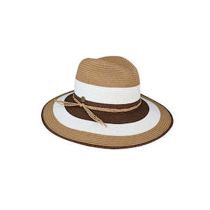 Lucinda Women's Three-Tone Braided Fedora Hat with UPF 50+ Sun Protection