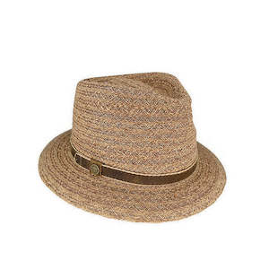 Premium Fedora Hats: Hensley Deluxe Raffia Fedora Hat with Inner Braid and Leather Band