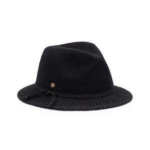 Premium Fedora Hats: Frida – Wool Blend Hoop Brim Fedora Hat