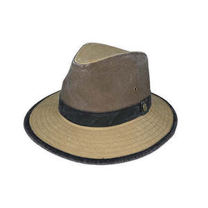 Denver Washed Cotton Tri-Tone Fedora Hat with UPF50+ Sun Protection