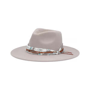 Briar Women's Australian Wool Felt Wide Brim Fedora Hat with Floral Band