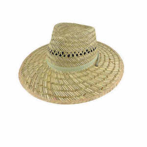 Premium Wide Brim Hats: Bryce Wide Brim Harvester Hat with Cotton Green Underbrim and Chin Tie