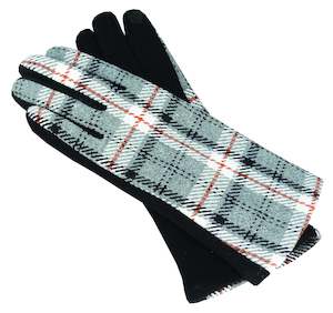 Polyester Stretch Gloves with Tartan Trim and Touchscreen Function