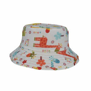 Premium Bucket Hats: Tommy – Giraffe Print Reversible Cotton Bucket Hat for Toddlers