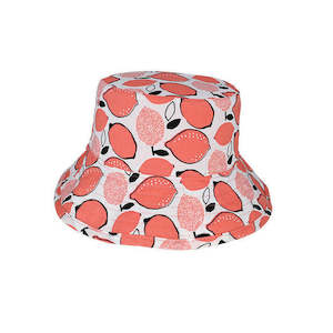 Premium Bucket Hats: Marlo Kid’s Reversible Cotton Bucket Hat with Lemon Print and UPF50+ Sun Protection
