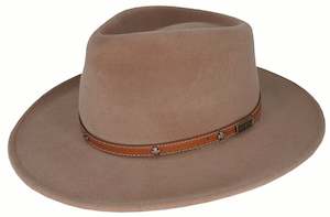 Premium Felt Hats: Bruno Fur Felt Western Hat with Teardrop Crown and Leather Band