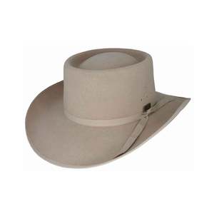 Premium Felt Hats: Carlos Wool Felt Western Gambler Hat with 8cm Bound Brim and Ribbon Band