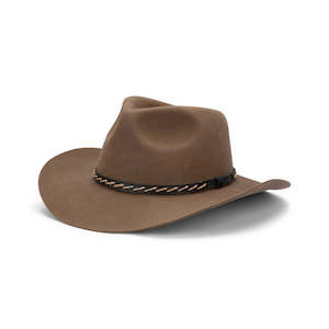 Premium Felt Hats: Boone Australian Wool Felt Outback Hat with Wide Brim and Hat Band