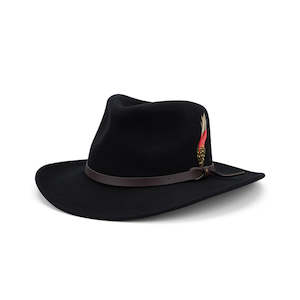 Premium Felt Hats: Crushable Water Repellent Australian Wool Felt Outback Hat with Faux Leather Band