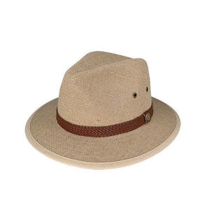 Premium Safari Hats: Trent – Hemp Safari Hat with Canvas Underbrim and Braided Band