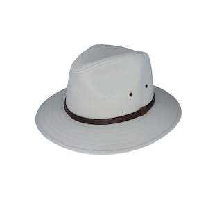Samuel – Canvas Safari Hat with Leather Band and Metal Eyelets