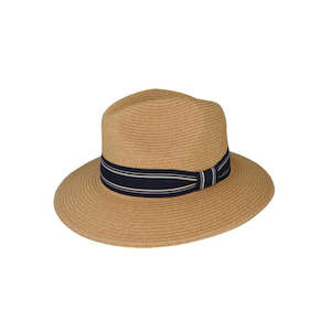 Bronx Paperbraid Safari Hat with Striped Petersham Band – UPF 50+