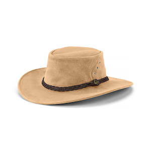 Reilly – Australian Suede Leather Lowlander Hat with Braided Hatband and Venti&hellip;