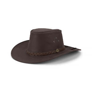 Premium Leather Hats: Hawker Leather Lowlander Hat – Genuine Cowhide, Medium Brim, Ventilated, MFSR Collection