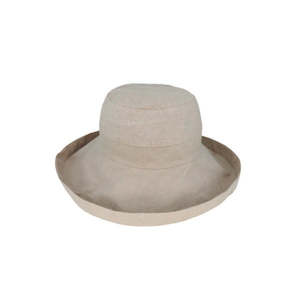 Breton Style Hemp Sun Hat with Wide Turned Brim and Adjustable Fit