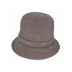 Sophia – Boiled Wool Cloche Hat with Gathered Back and Bow