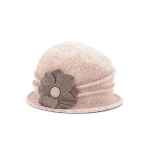 Premium Wool Caps: Ramsey Boiled Wool Pull-On Hat with Side Flower Detail