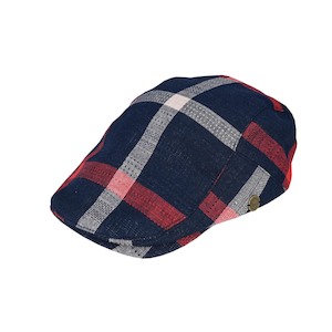 Premium Ivy Caps: Carter Cotton Plaid Ivy Cap with Adjustable Stud Back Closure