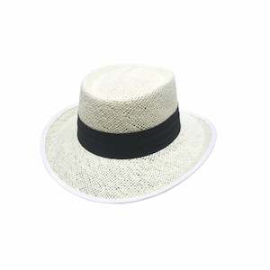 Anders White Openweave Downunder Hat with Green Cotton Under Brim