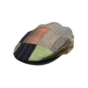 Premium Flat Caps: Hanna Patch Linen Vintage Flat Cap – Handcrafted Linen and Donegal Tweed