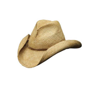 Premium Shapeable Hats: Harrow Raffia Western Hat with Leather Band and Shapeable Brim – Natural Fibre
