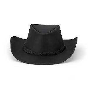 Premium Shapeable Hats: Drifter Australian Leather Shapeable Hat with Braided Hatband