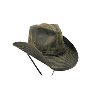 Buckaroo Weathered Cotton Outback Hat with Chin Tie and Shapeable Brim