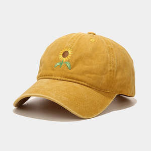 Vintage Sunflower Cap – Washed Peaked Outdoor Travel Hat