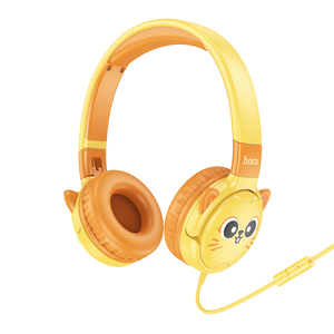 Headphones: Hoco W61 Kids Wired Headset with Mic, Safe Volume-Limited
