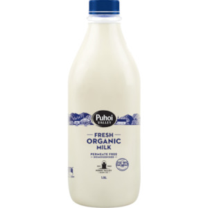 Puhoi valley organic homogenised milk 1.5L