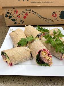 Rare roast beef wrap