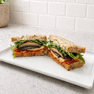 All: Roast mushroom + havarti sandwich