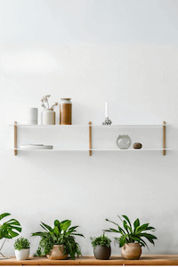Wall Shelves & Ledges: iArena Wall-Mounted Floating Metal Shelf Unit in White