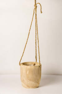 Plant Hanger: Paulownia Wooden Hanging Planter 16.5cm