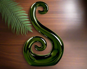 Outdoor Decor: Ceramic Koru Figure 8 Green - 30CM