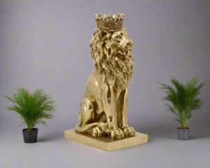 Gold Lion with Crown - 35CMH