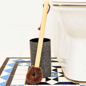 Cleaning: Eco Max Paper Pottery Toilet Brush Holder - Black Granite