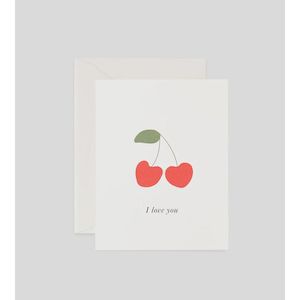 Father Rabbit Stationery - I Love You Cherries Card